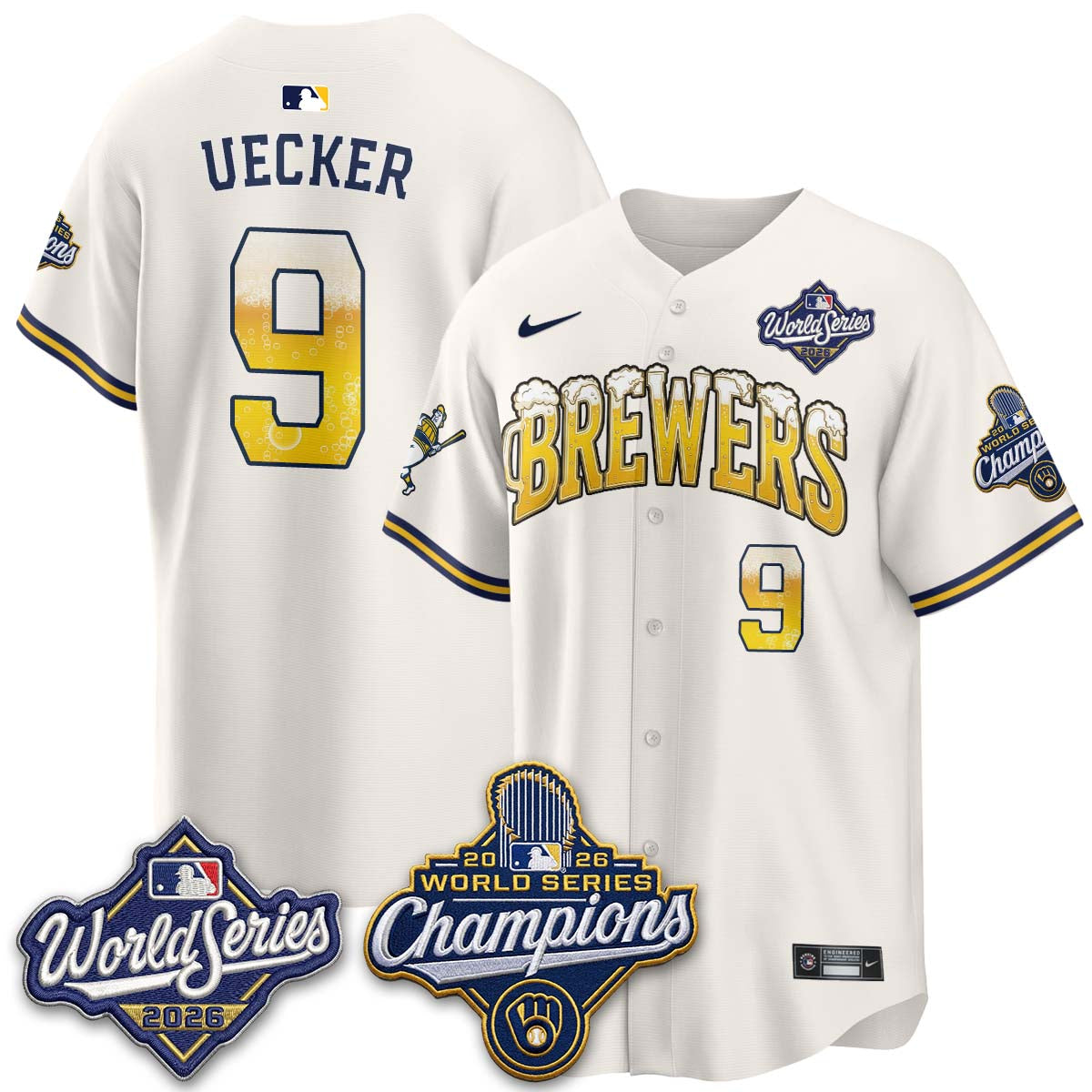 MIL "Pitcher & Pint" 2026 WS Champions Jersey - Stitched (#9) (2)