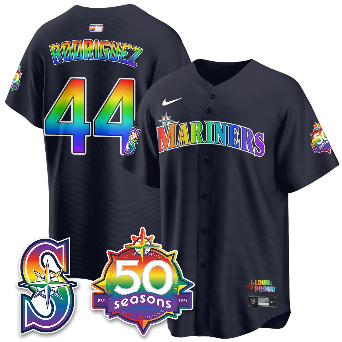 Seattle Mariners Happy Pride Month Vapor Jersey - Stitched