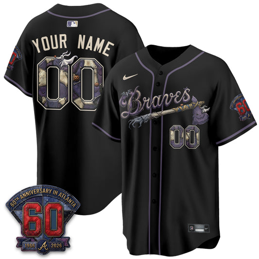 Atlanta Braves Nightmare Edition Vapor Custom Jersey - Stitched