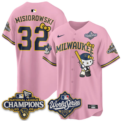 Milwaukee Brewers 2026 NL Champions x Meow KT Vapor Jersey - Stitched