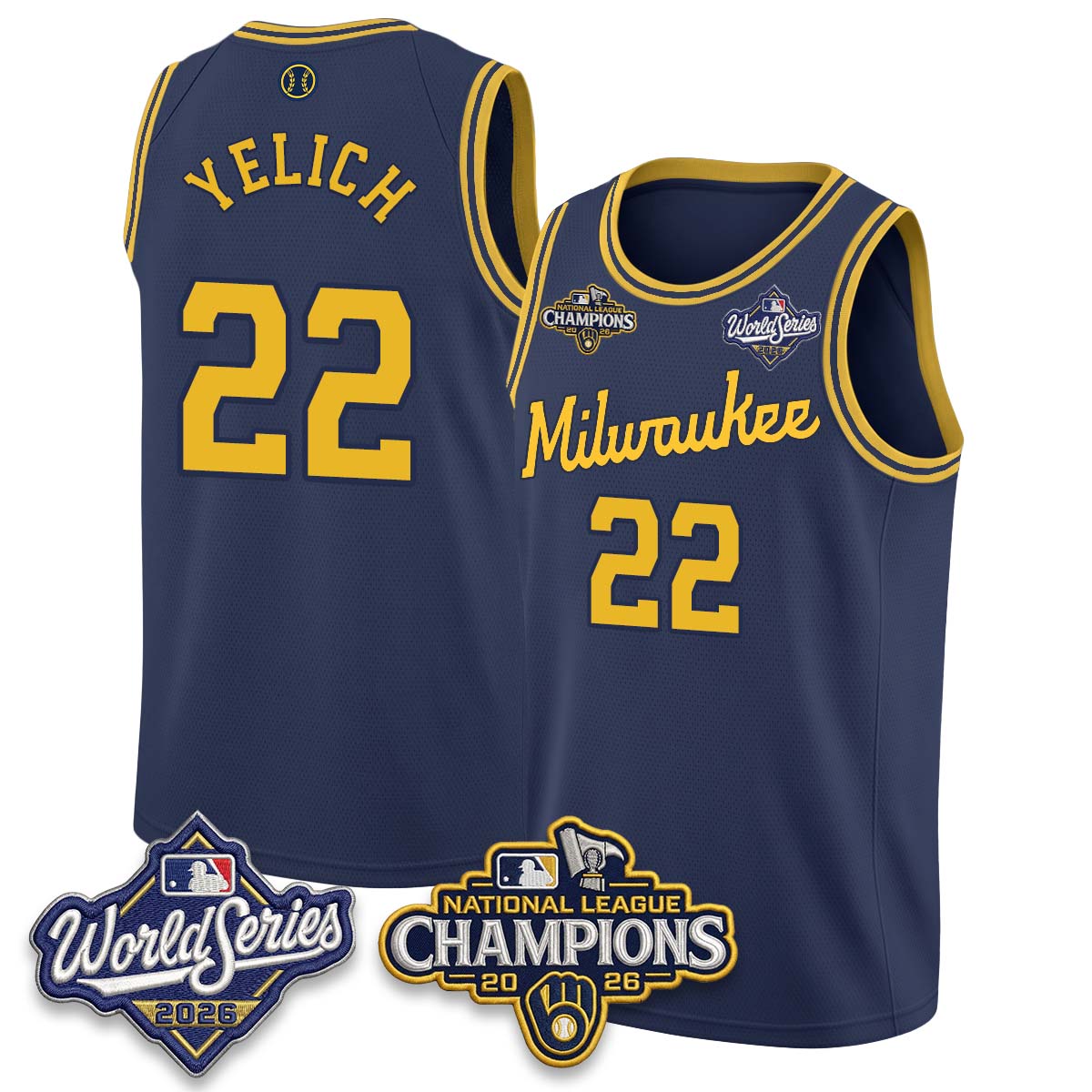 MIL 2026 NL Champions Basketball Jersey - Stitched