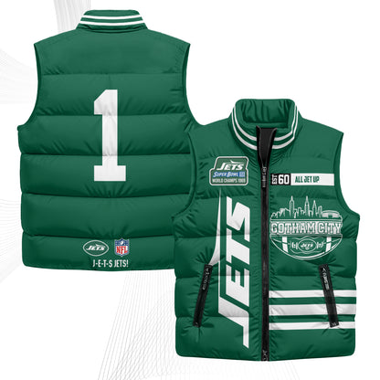 New York Jets Gotham City Puffer Vest - Printed