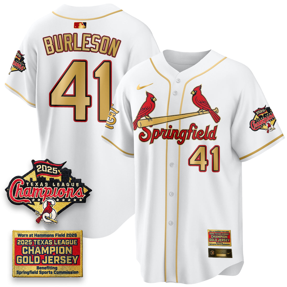STL Springfield's Championship Gold Limited Jerseys - All Stitched