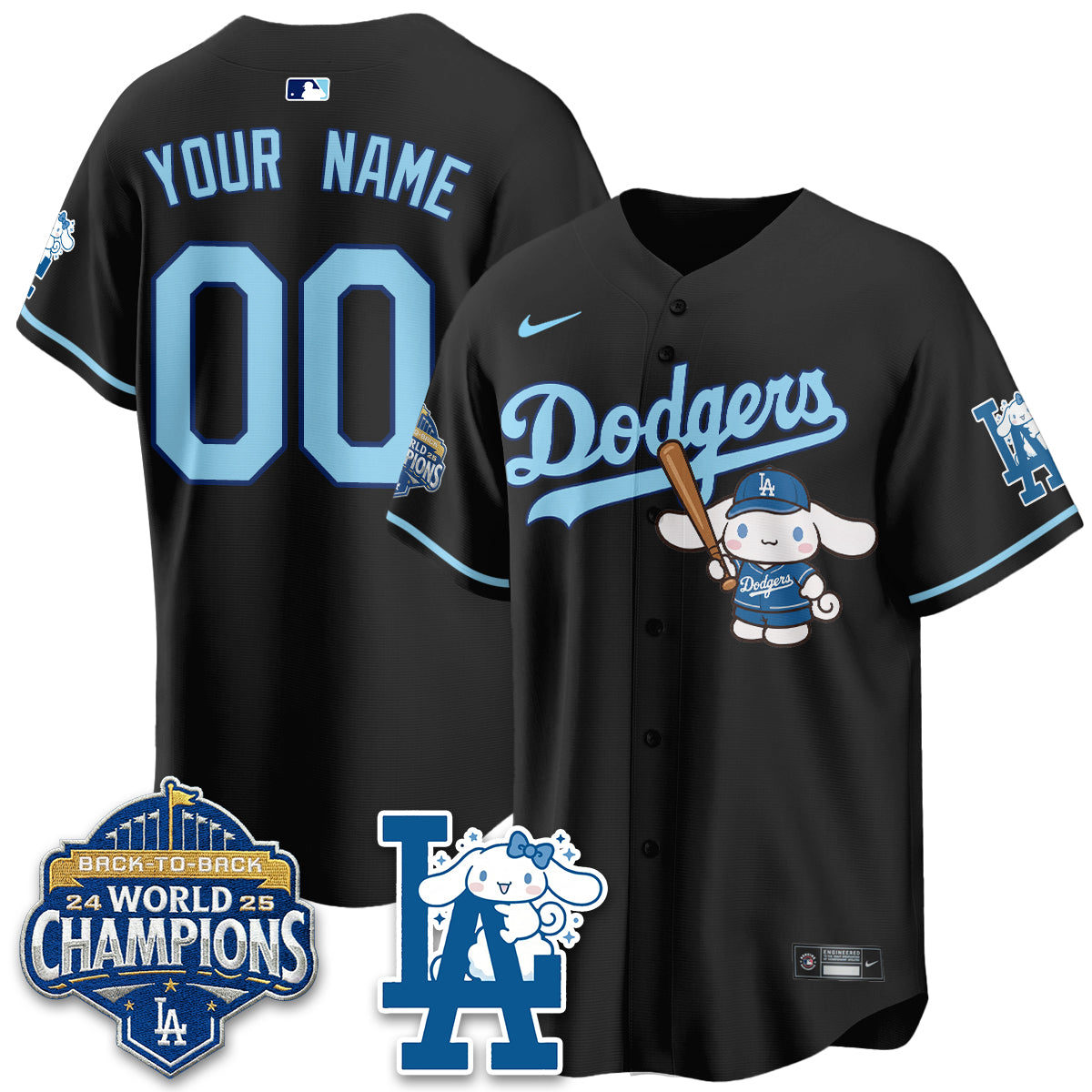 Los Angeles Dodgers Cinnamoroll Edition Vapor Custom Jersey - Stitched