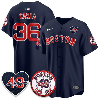 BOS Tim Wakefield Memorial Patch Vaper Premier Limited Red Jersey - All Stitched