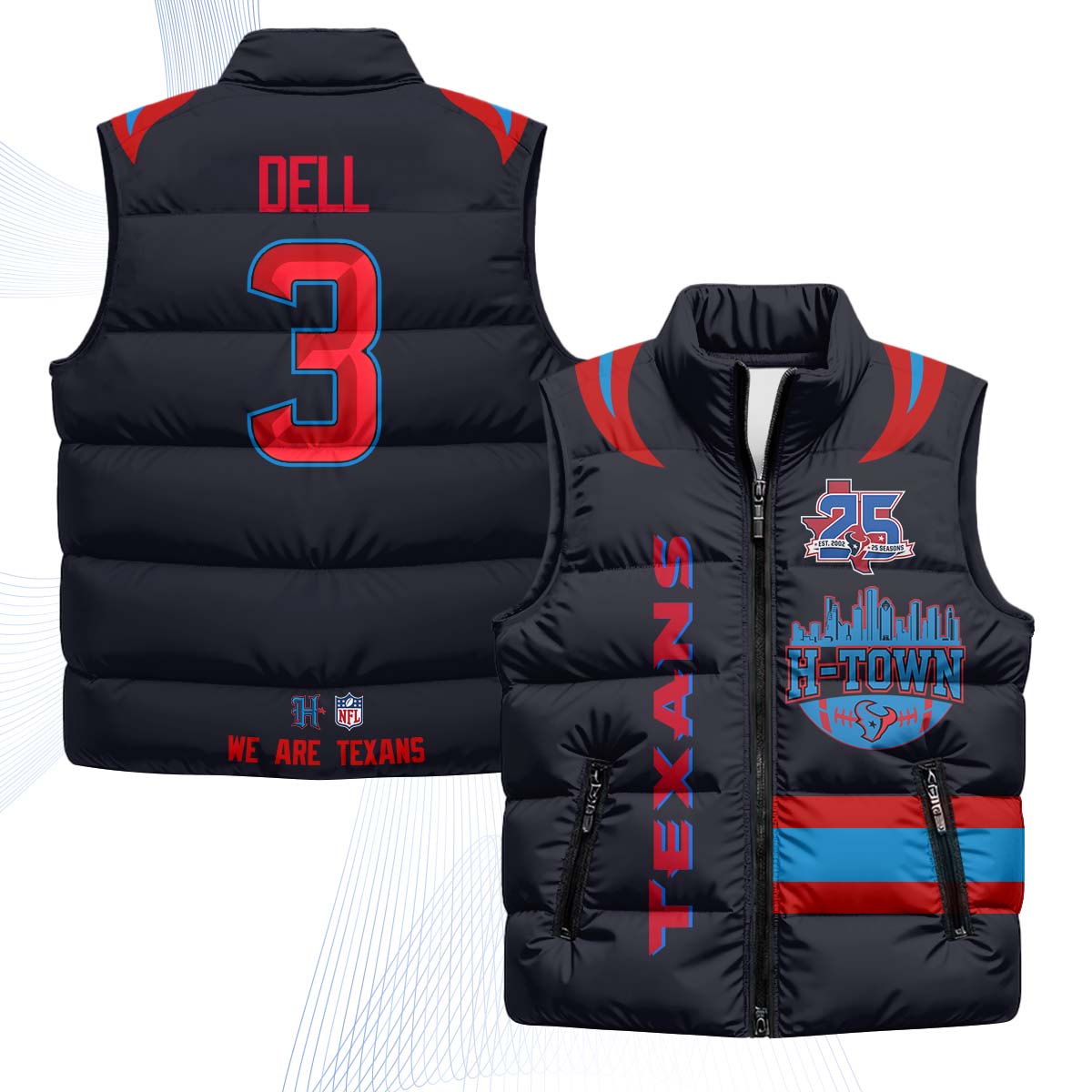 HOU "H-Town" Puffer Vest - Printed