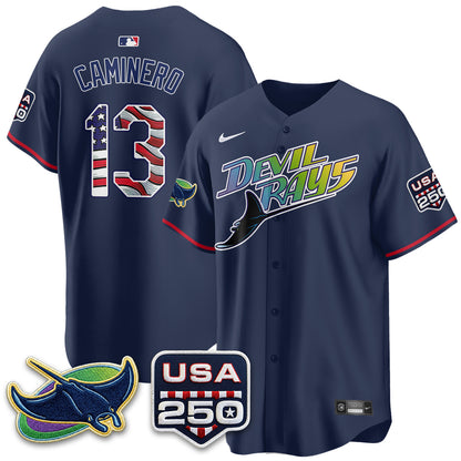 Tampa Bay Rays Independence Day USA 2026 City Connect Vapor Jersey - Stitched