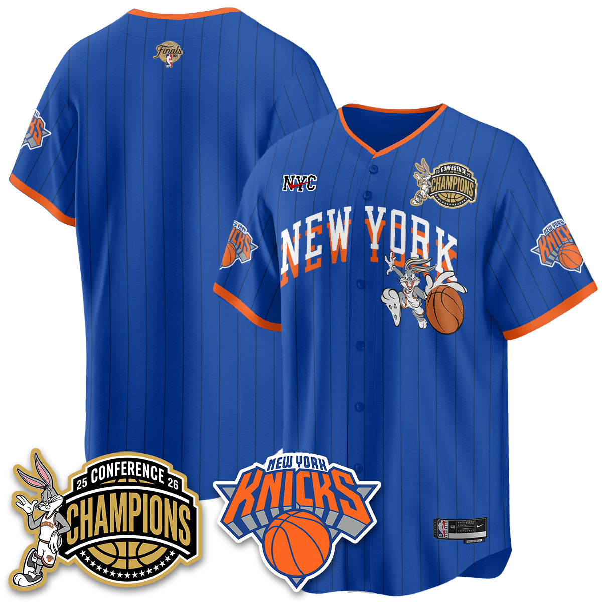 New York Knicks 2026 NBA Finals x Bunny Vapor Jersey V2- Stitched