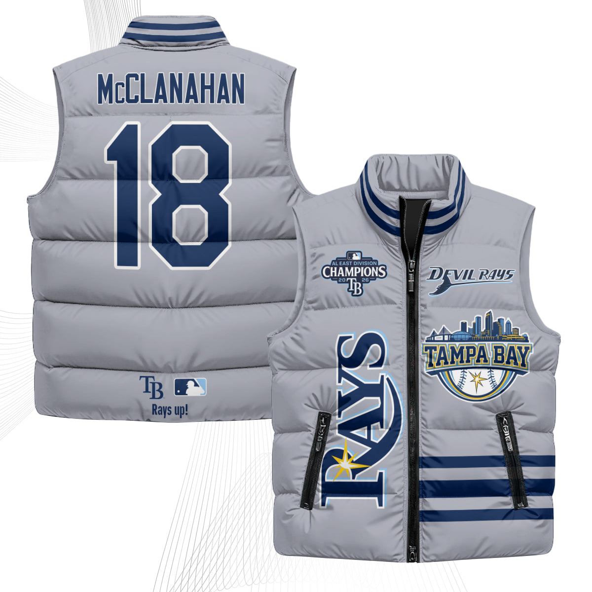 TB "Devil Rays" Puffer Vest - Printed