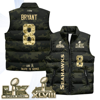 Seattle Seahawks 2026 Salute to Service Puffer Vest - Printed