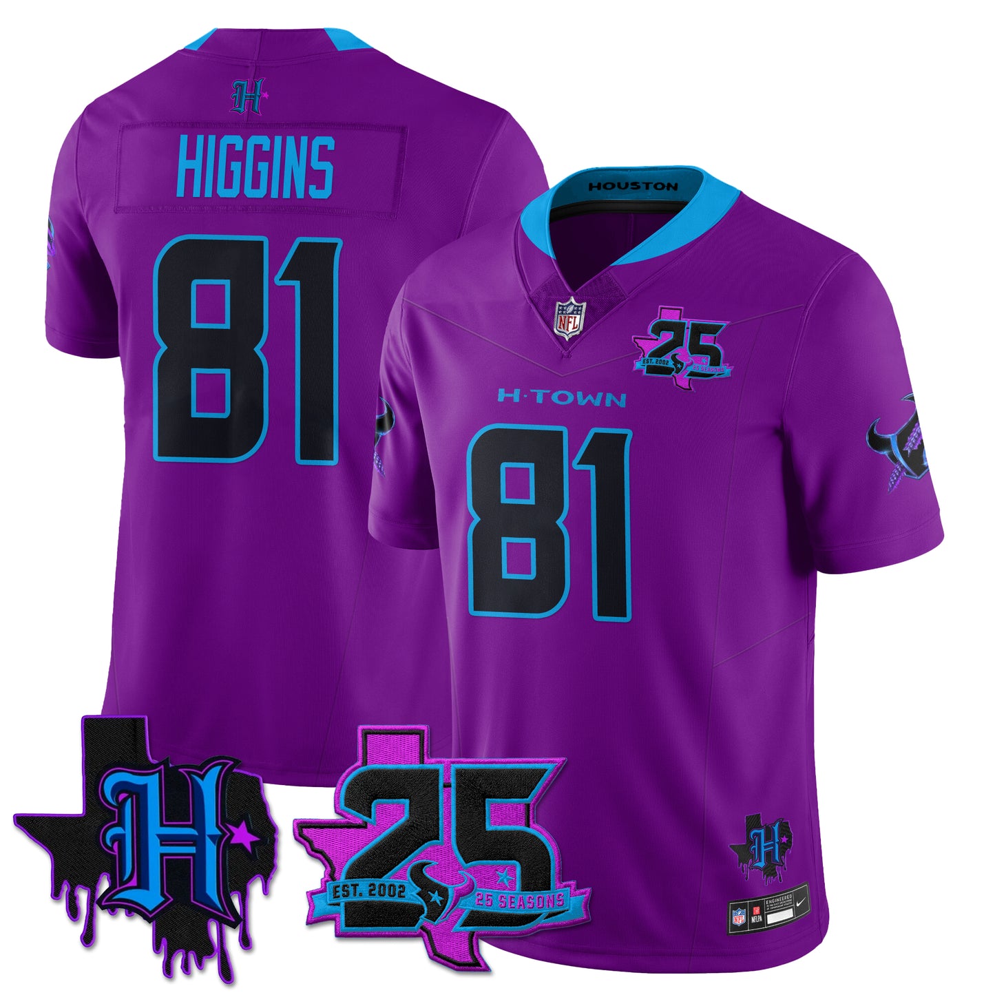 HOU 25th Seasons in 2026 DJ Screw Vapor Limited Jersey - All Stitched