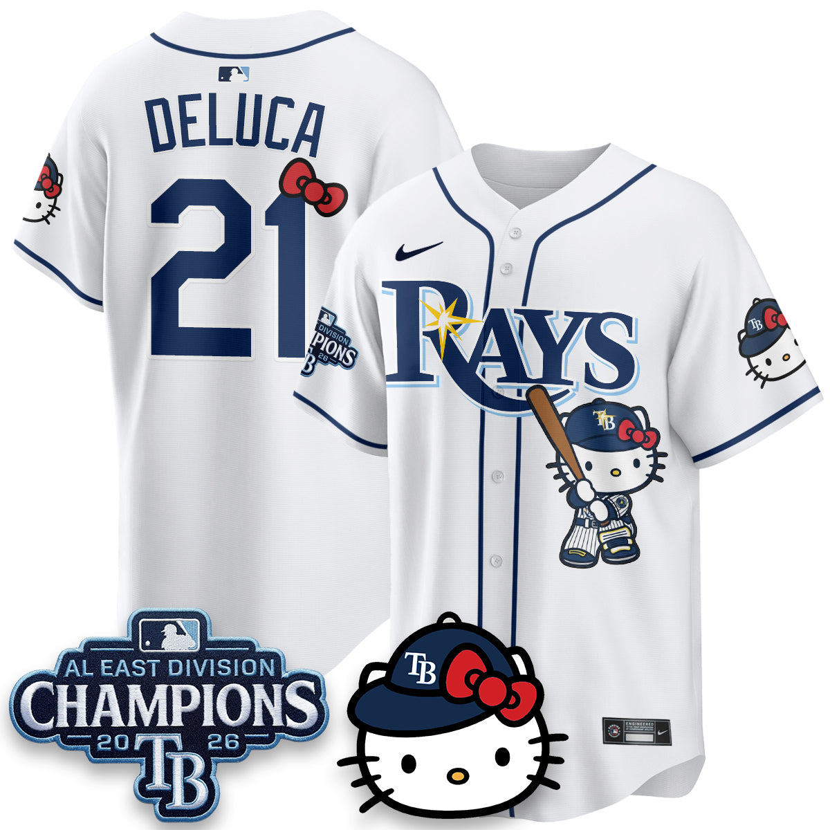 Tampa Bay Rays x Meow KT 2026 AL East Champs Vapor Jersey - Stitched