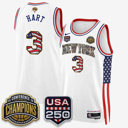 NYK 2026 NBA Eastern Conference Champions x Fourth of July Vapor Jersey - Stitched