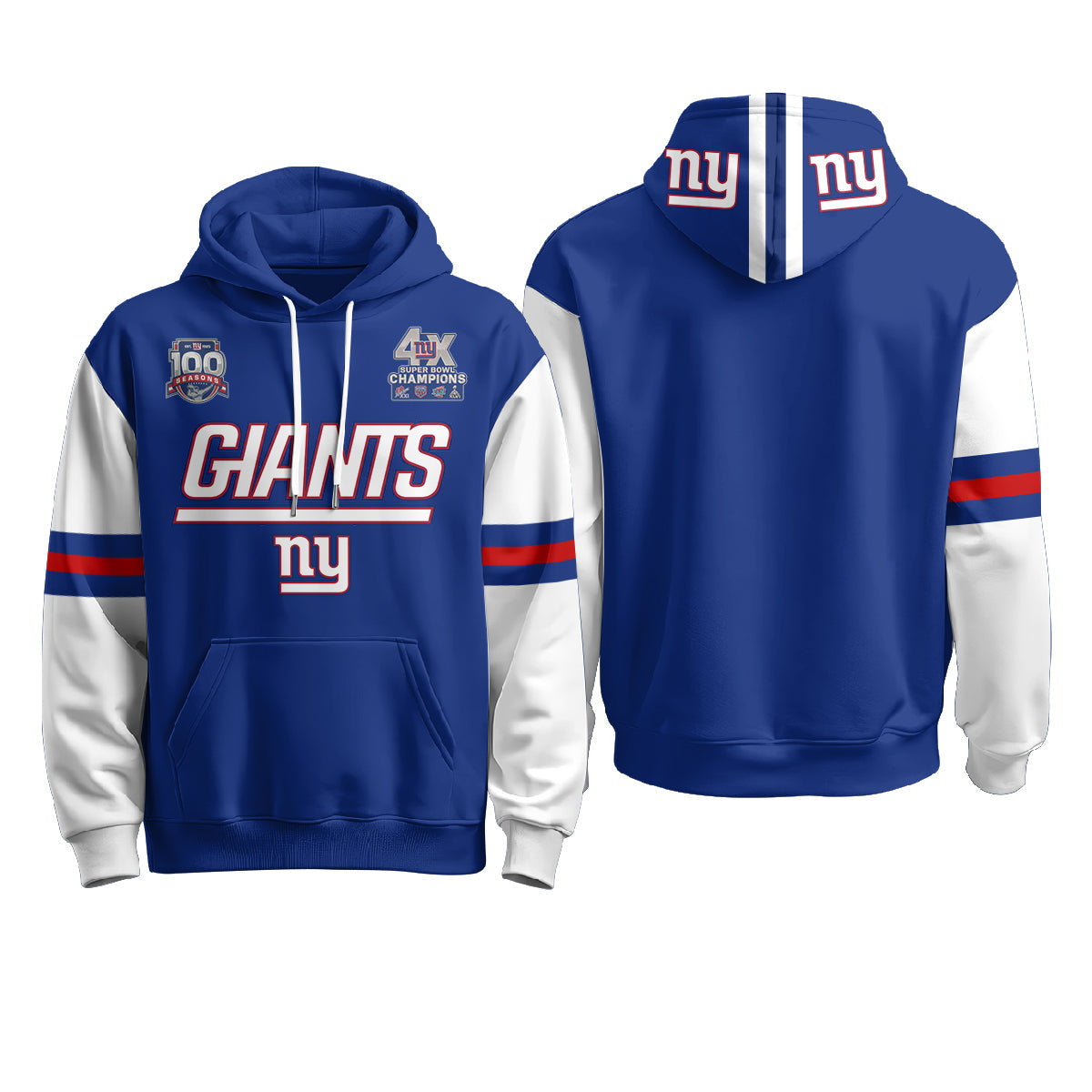 NYG 4X Champs S.Bowl Fleece Hoodie - Printed