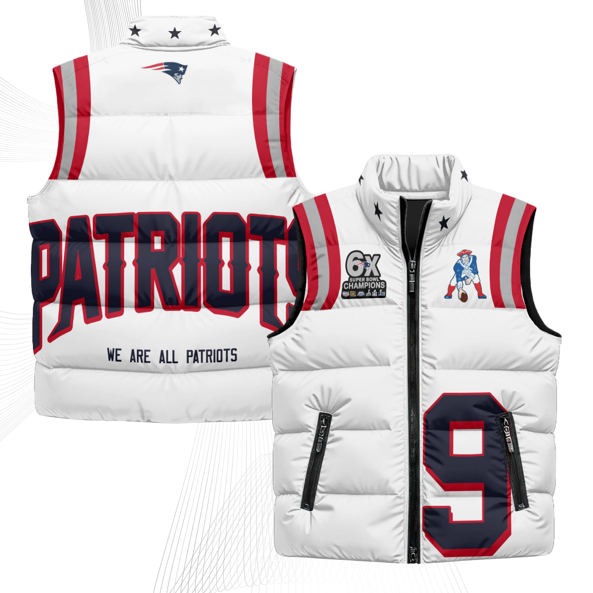 NE Rivalries Puffer Vest - Printed