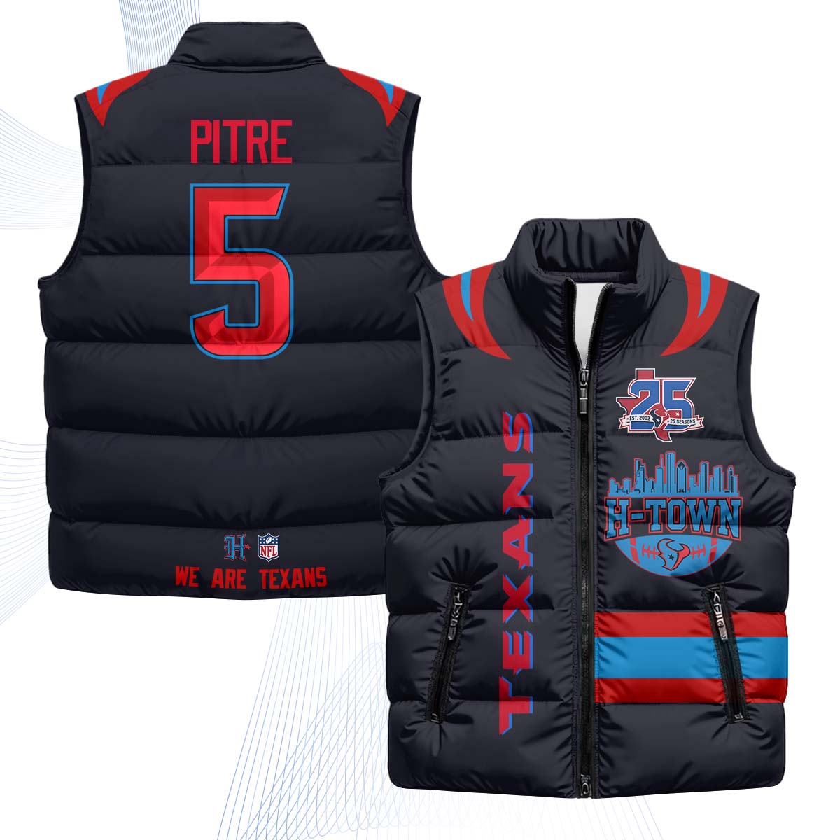 HOU "H-Town" Puffer Vest - Printed