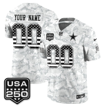 DAL 2026 Salute to Service Edition Vapor Custom Jersey - Stitched