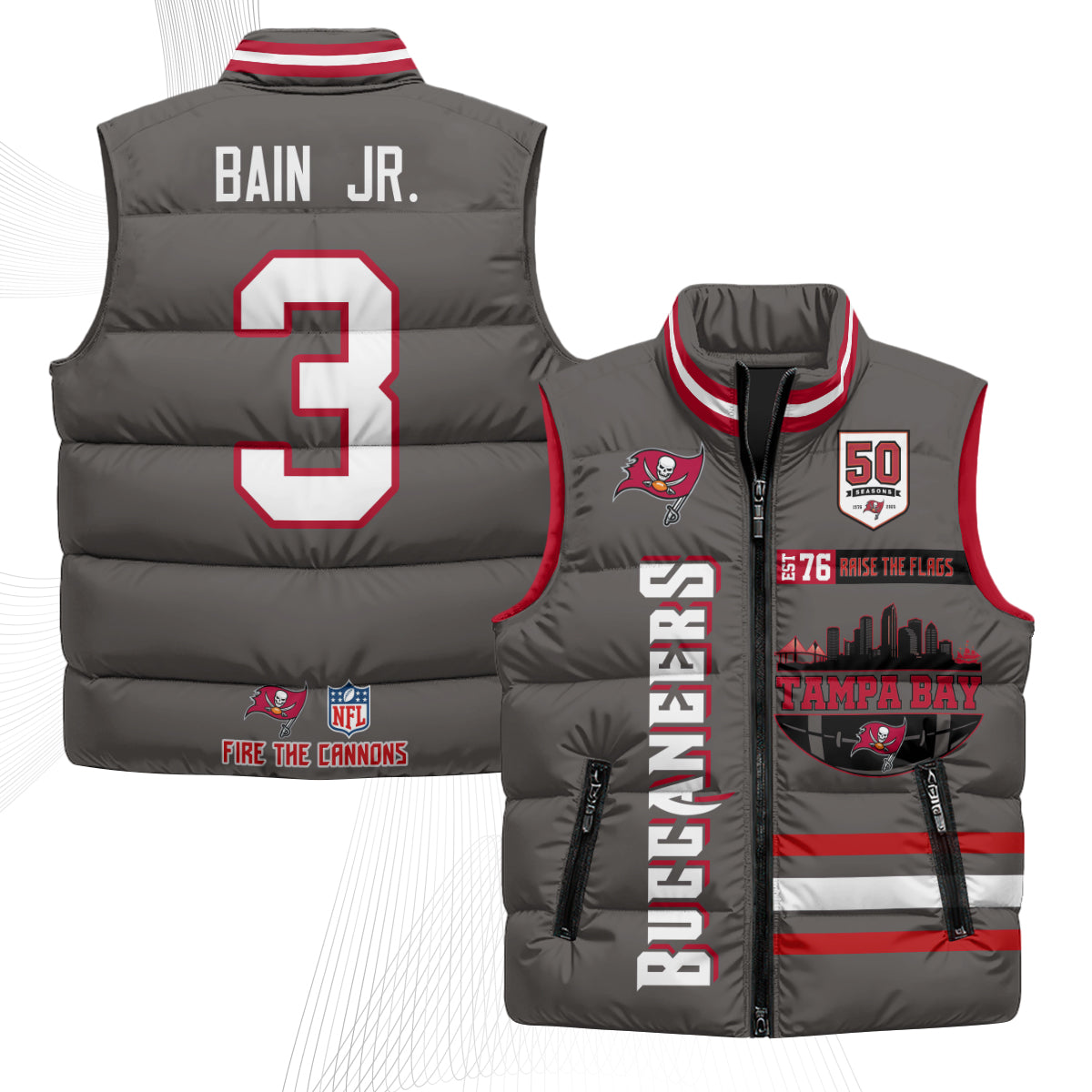 TB "Raise the Flags" Puffer Vest - Printed