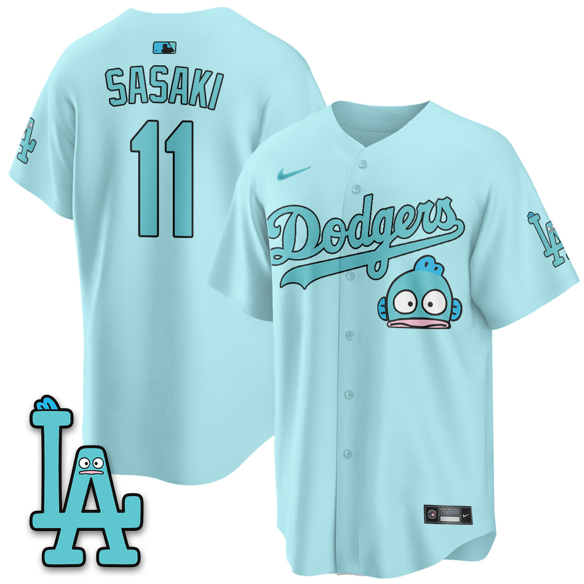 Los Angeles Dodgers x Hangyodon Edition Vapor Jersey- Stitched