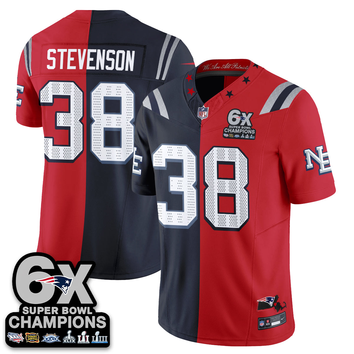 New England Patriots Rivalries Split Edition Vapor Jersey - Stitched