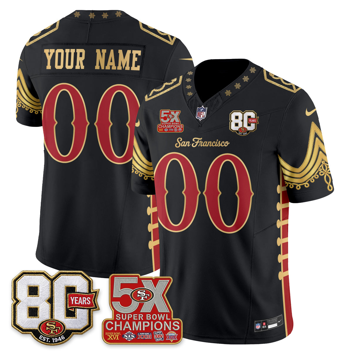 SF Xmas Nutcracker Edition Vapor Custom Jersey - Stitched