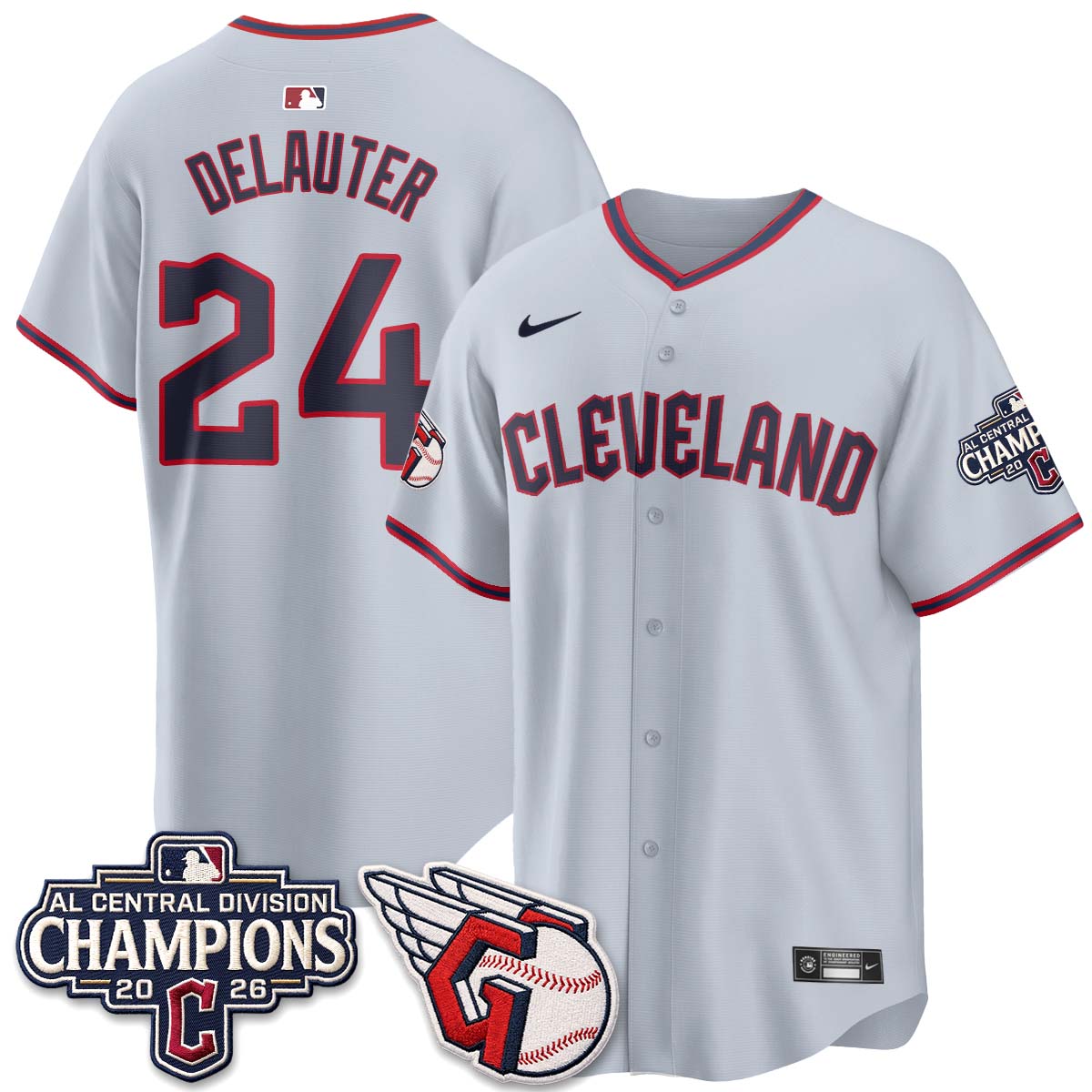 CLE 2026 AL Central Champs Vapor Jersey - Stitched