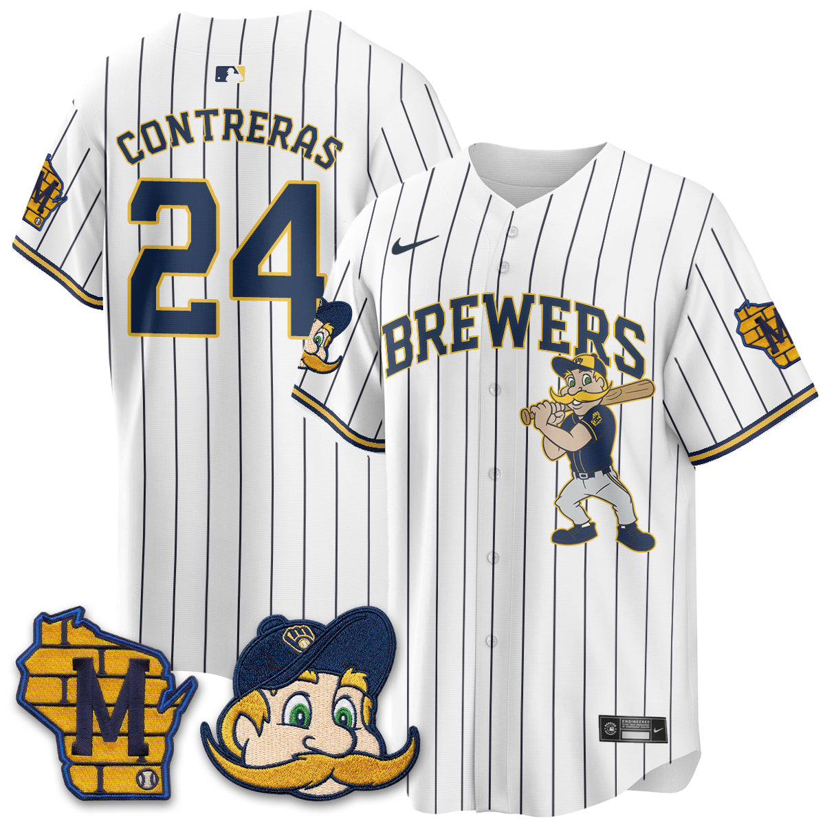 Milwaukee Brewers Bernie Edition Vapor Jersey - Stitched
