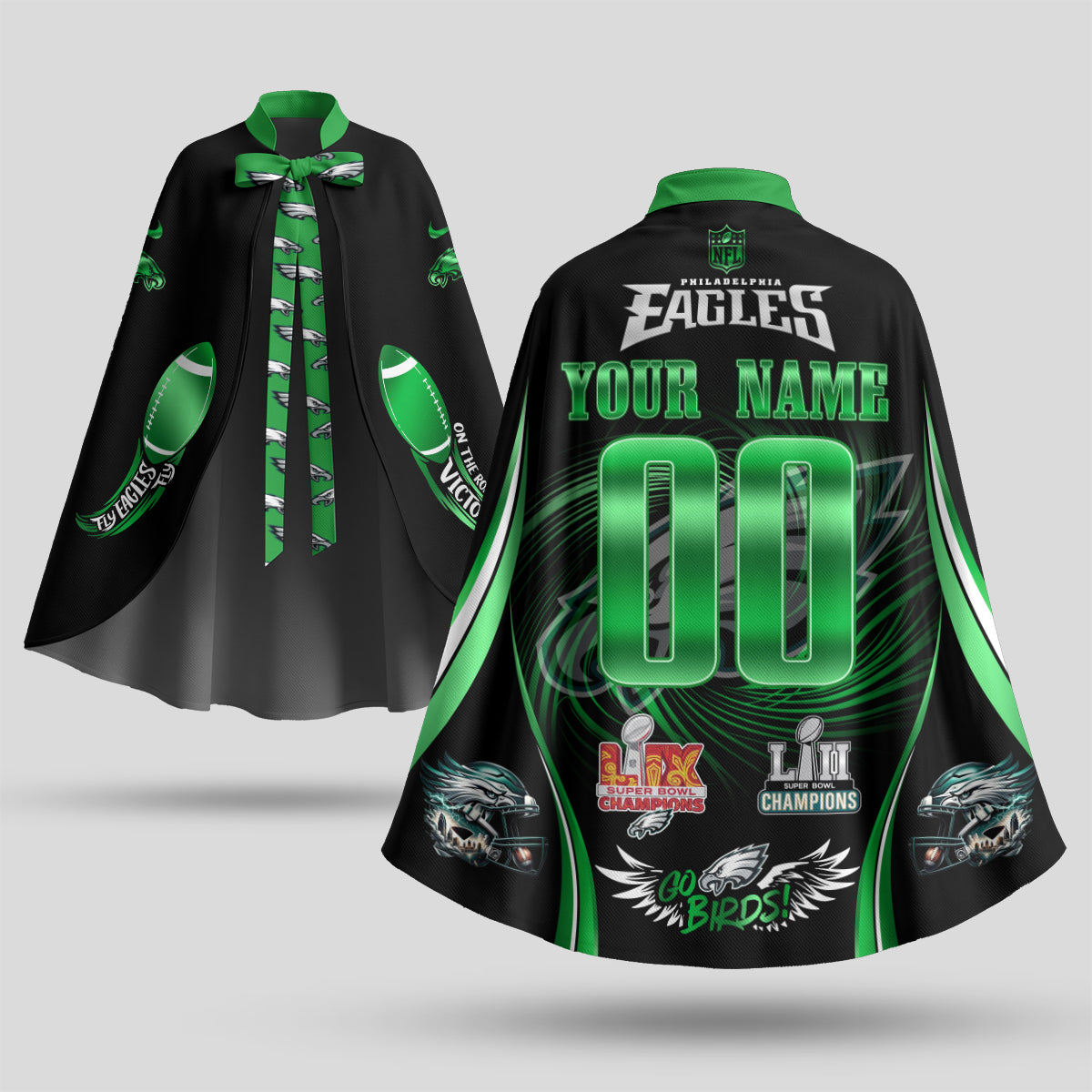 PHI Champions Edition Custom Strap Shawl Cape - Printed