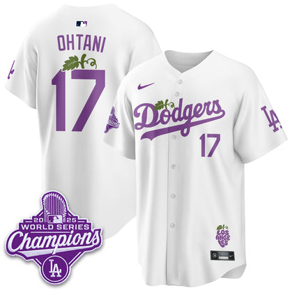 Los Angeles Dodgers Grape Edition Vapor Jersey - Stitched