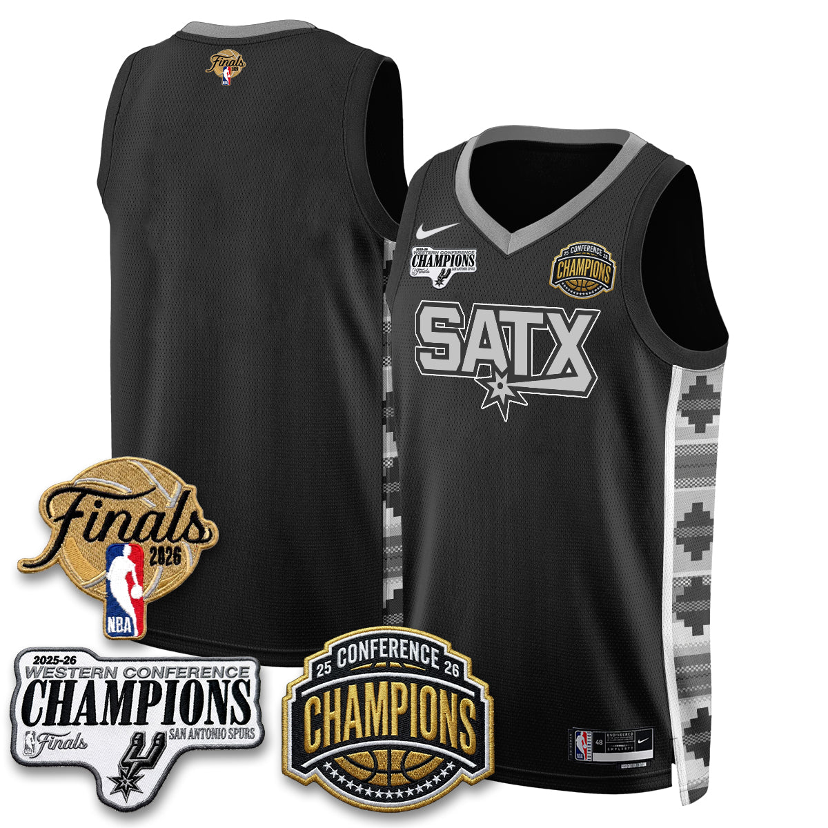 SAS 2026 NBA Western Conference Champions Vapor Jersey V3 - Stitched