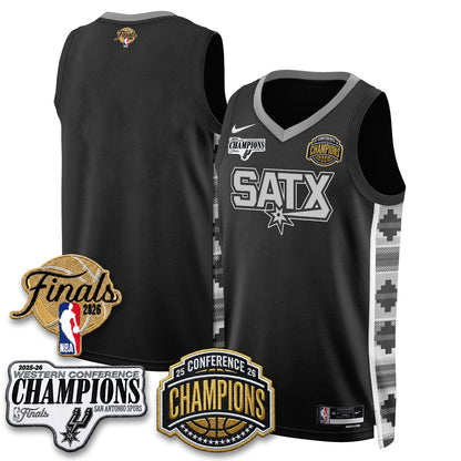 SAS 2026 NBA Western Conference Champions Vapor Jersey V3 - Stitched