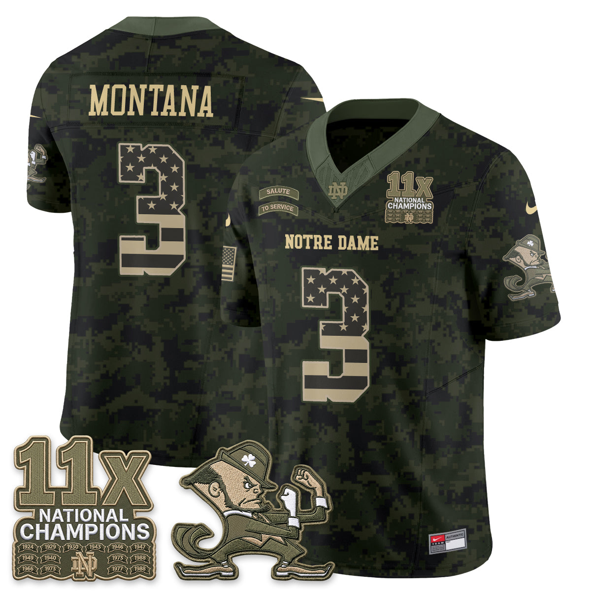 ND 2026 Salute to Service Vapor Jersey - Stitched