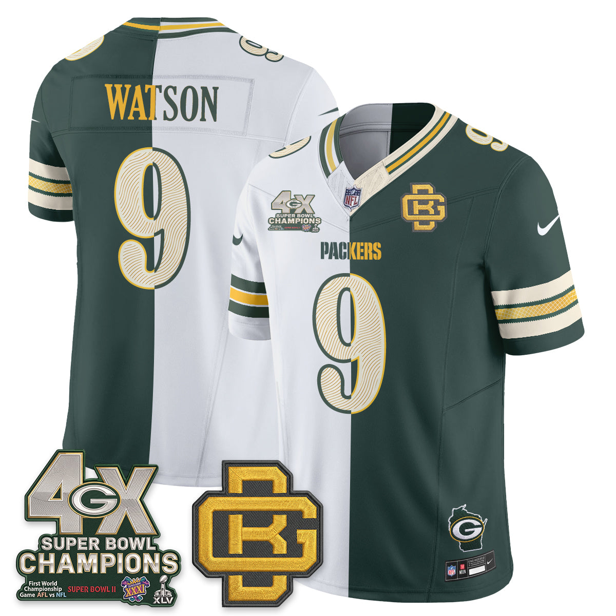 Green Bay Packers Rivalries Split Edition Vapor Jersey - Stitched