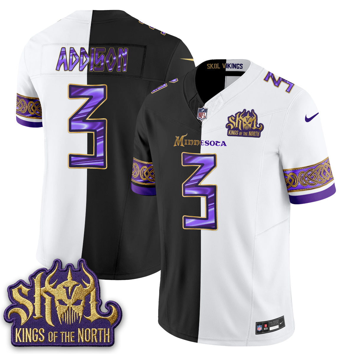 Minnesota Vikings Warrior Split Edition Vapor Jersey - Stitched