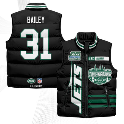 New York Jets Gotham City Puffer Vest - Printed