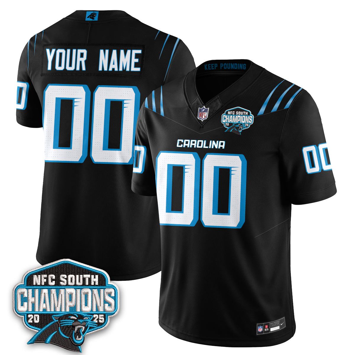 Carolina Panthers Fangear Edition Vapor Custom Jersey - Stitched
