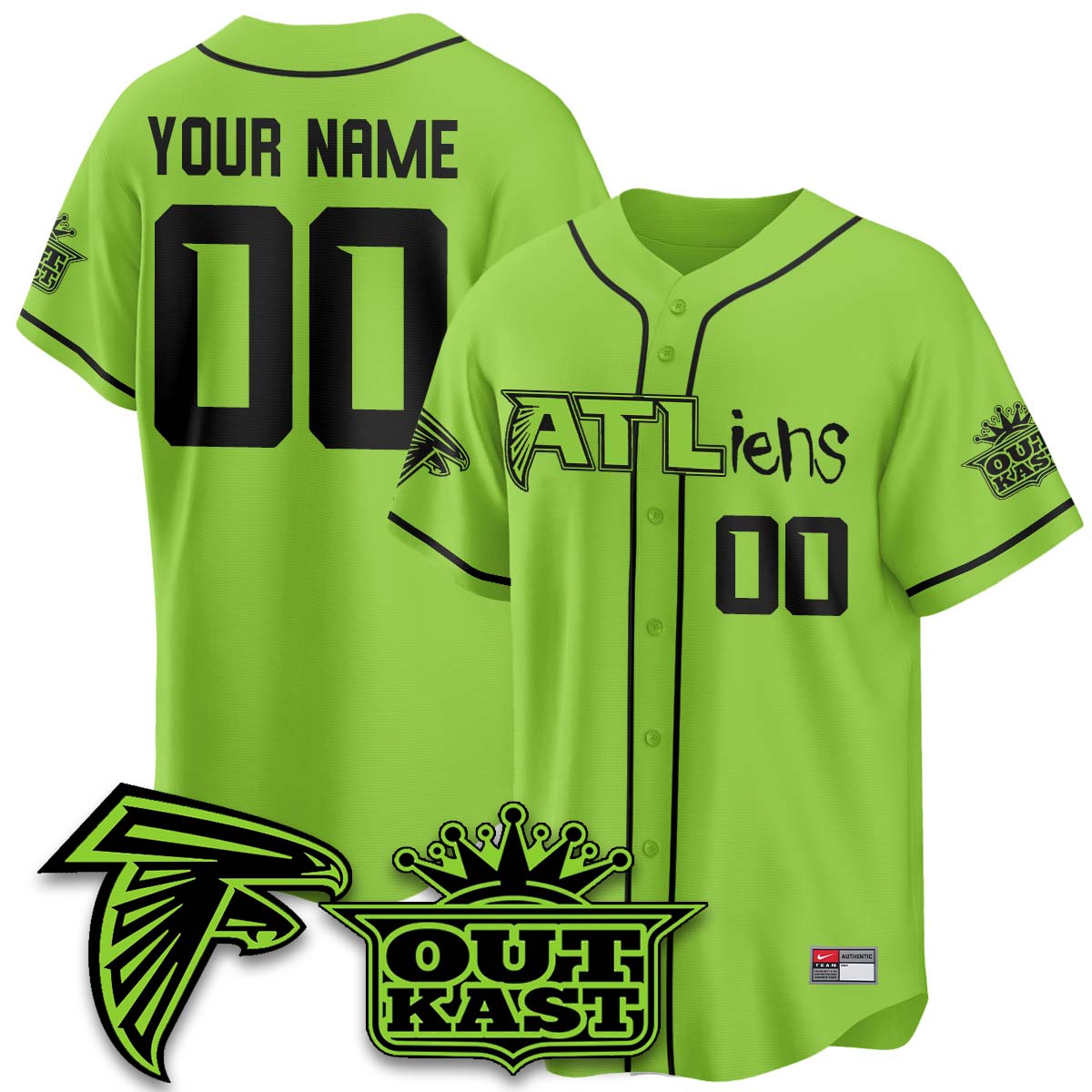 ATL 30th Anniversary ATLiens Baseball Custom Vapor Jersey - Stitched