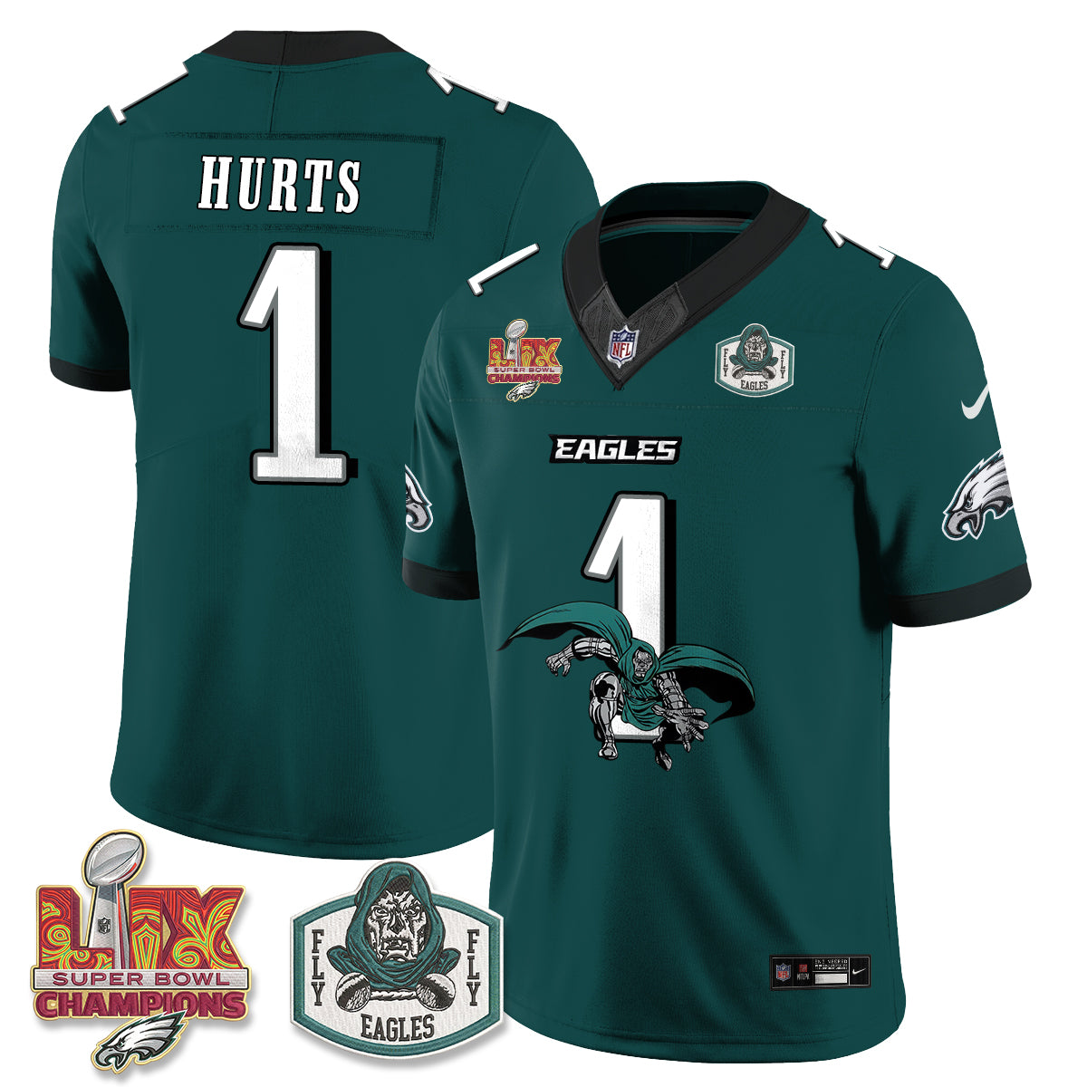 Philadelphia Eagles x Green Cape Villain Edition Vapor Jersey - Stitched