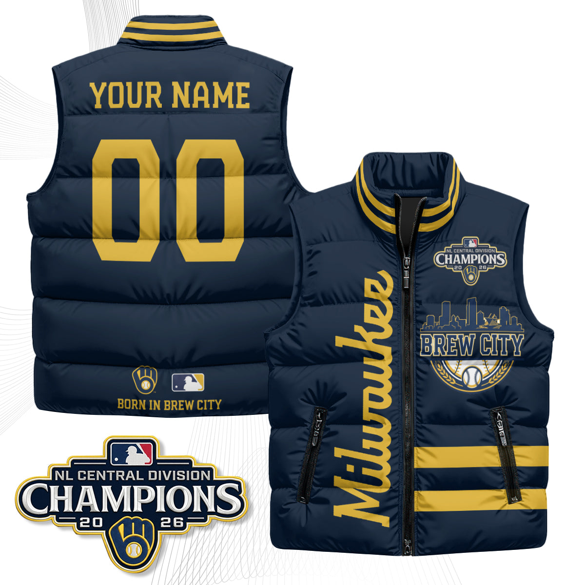 MIL "Brew City" Custom Puffer Vest - Printed V3