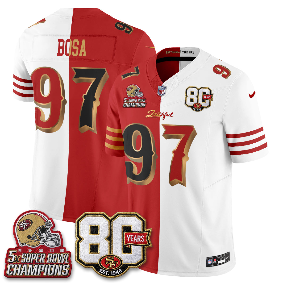 SF Rivalries Split Edition Vapor Jersey - Stitched