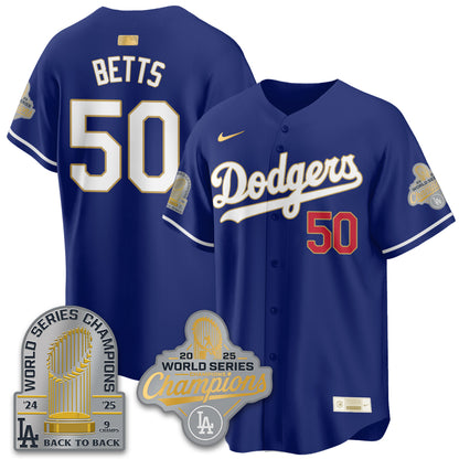 LAD Gold Collection Stadium Vapor Limited Jersey - 9x Champs - Stitched