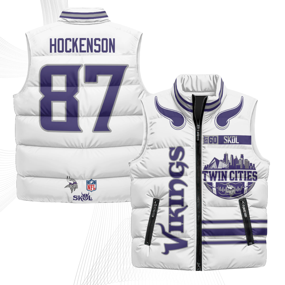 Minnesota Vikings Twin City Puffer Vest - Printed