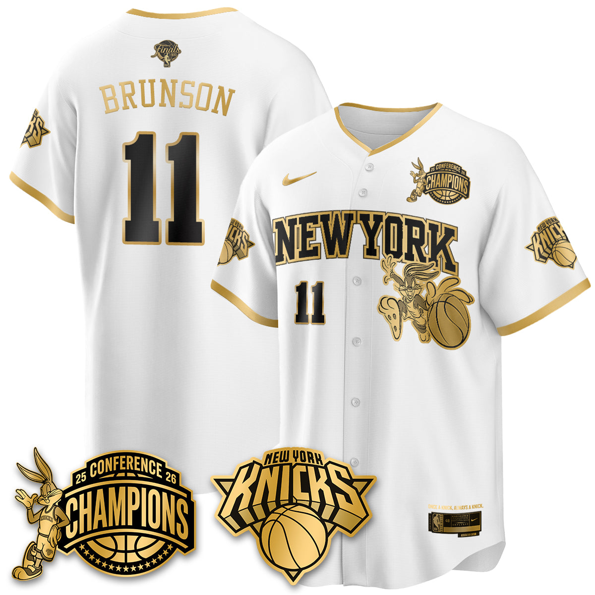 New York Knicks 2026 NBA Finals x Bunny Vapor Jersey V2- Stitched
