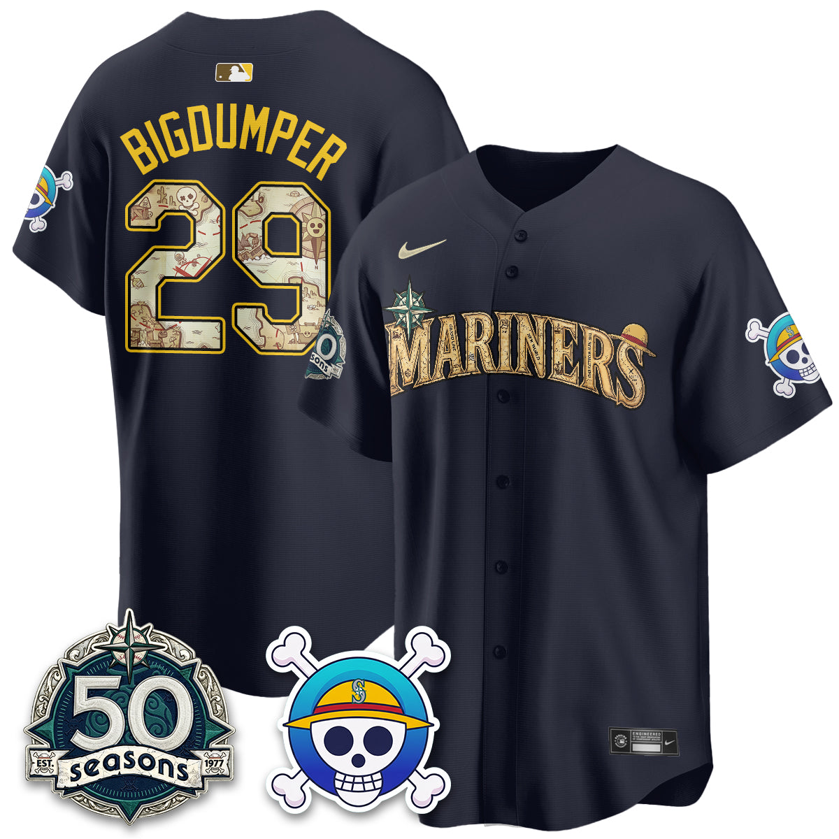 Seattle Mariners OP Japanese Cartoon Vapor Limited Jersey - Printed
