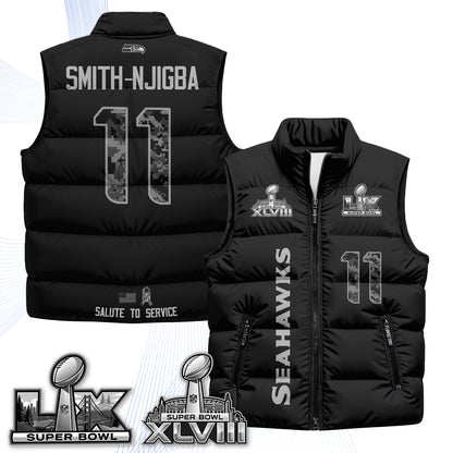 Seattle Seahawks 2026 Salute to Service Puffer Vest - Printed