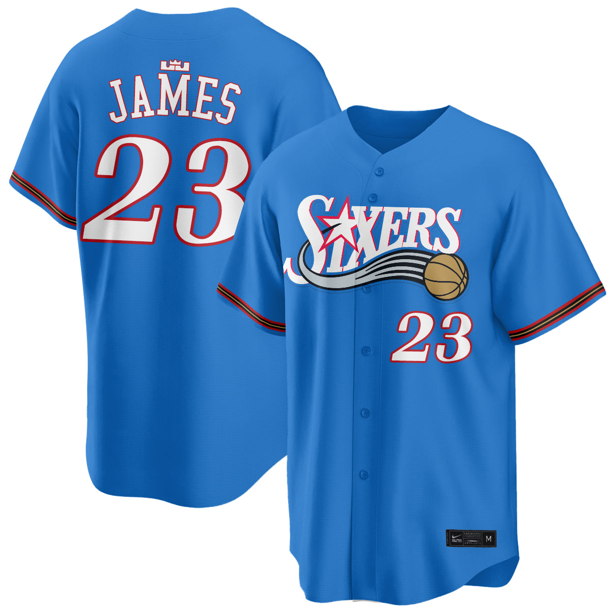 Philadelphia 76ers LeBron James #23 Vapor Baseball Jersey V2- Stitched