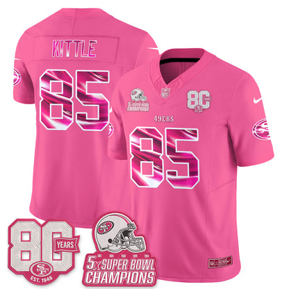 San Francisco 49ers Pink Edition Vapor Jersey - Stitched