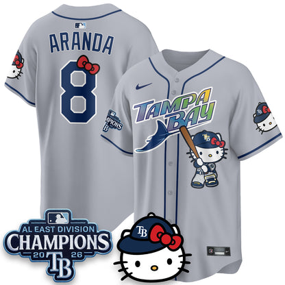 Tampa Bay Rays x Meow KT 2026 AL East Champs Vapor Jersey - Stitched