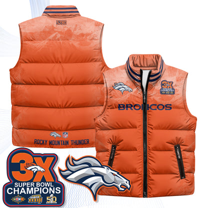 Denver Broncos Fan Gear Edition Unisex Puffer Vest - Printed