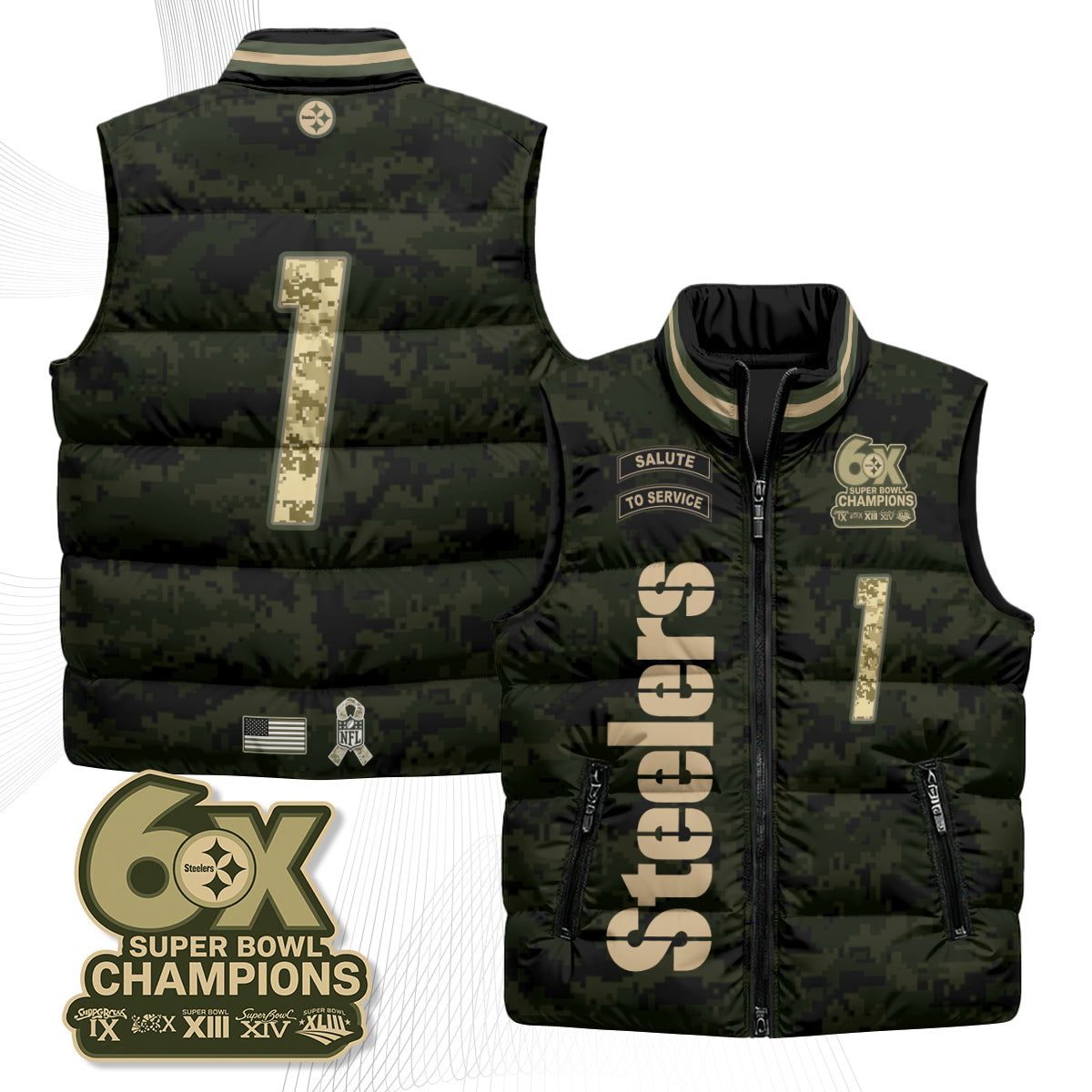 PIT 2026 Salute to Service Puffer Vest - Printed